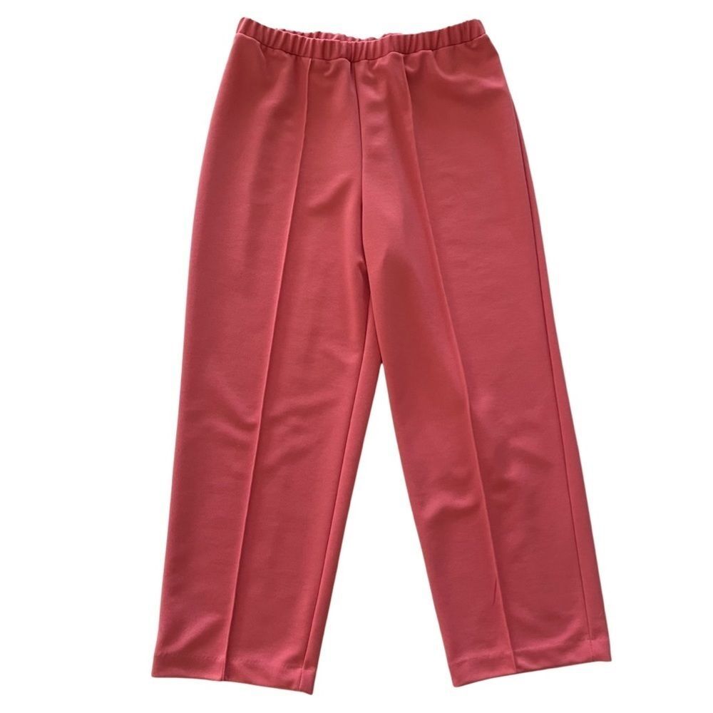 VINTAGE 70s-80s Vera Neumann Polyester Trousers Pants Pink Coral